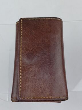 Rustic Town Brown Distressed Leather Key Case/ Card Holder On